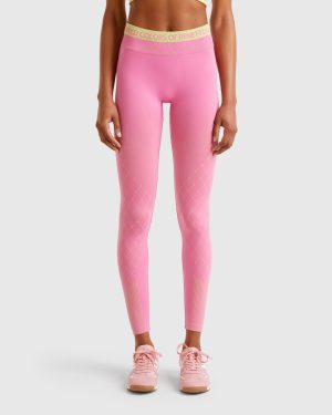 Benetton, Seamless Sports Leggings, size S, Pink, Women