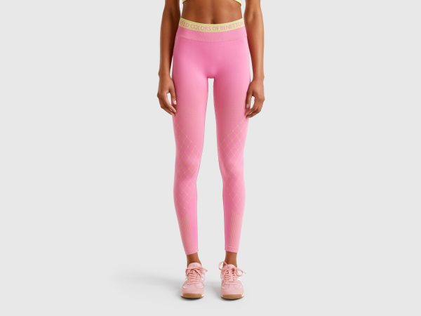 Benetton, Seamless Sports Leggings, size S, Pink, Women