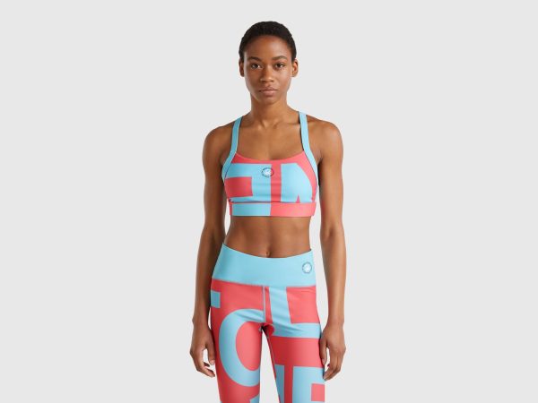 Benetton, Sports Bra Top With Padding, size M, Multi-color, Women