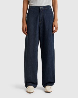 Benetton, Straight Leg Jeans, size , Dark Blue, Women