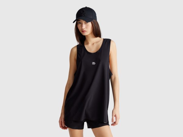 Benetton, Super Stretch Tank Top, size S, Black, Women