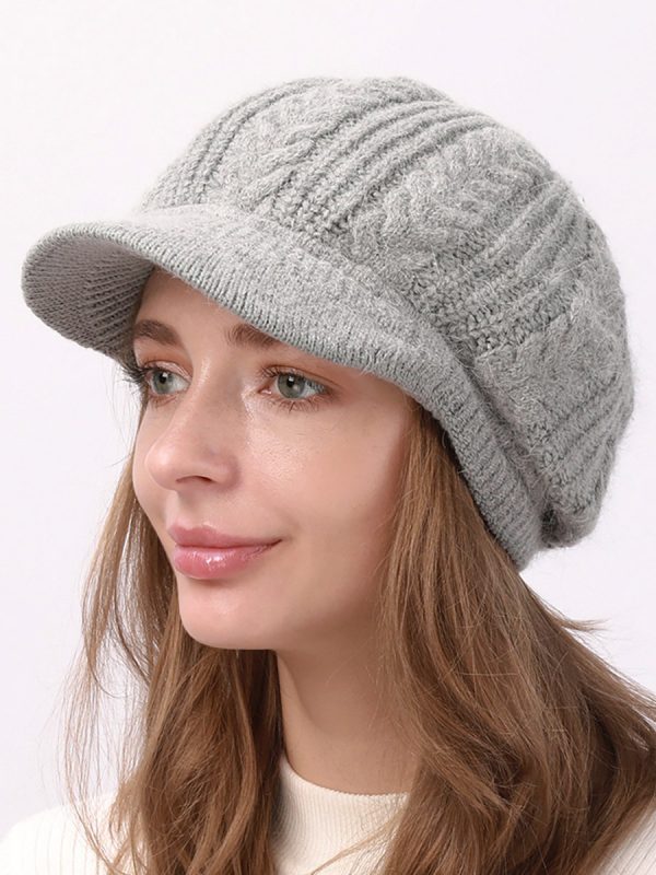 Beret Hat Knit Solid Color Daily Casual Fall Winter Caps For Women
