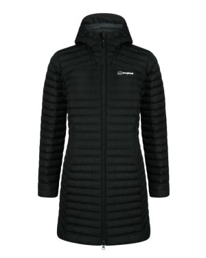 Berghaus Nula Micro Long Womens Padded Hooded Jacket Coat Black