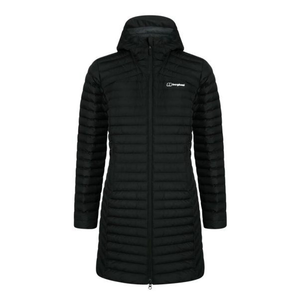 Berghaus Nula Micro Long Womens Padded Hooded Jacket Coat Black