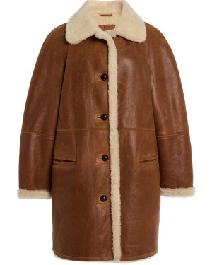 Berthie Shearling Coat - Brown - FR 36 - Moda Operandi