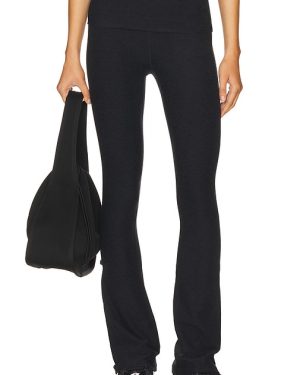 Beyond Yoga Spacedye Foldover Bootcut Pant in Black. Size S, M, L, XL.