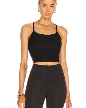 Beyond Yoga Spacedye Slim Racerback Cropped Tank Top in Darkest Night - Black. Size L (also in XL, XS).