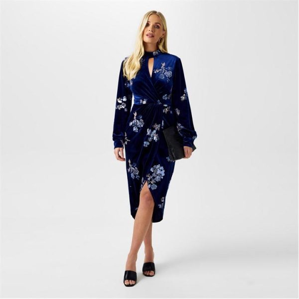 Biba Biba Embellished Velvet Dress - Blue