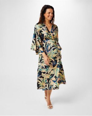 Biba Biba Kimono Sleeve Wrap Dress - Multi