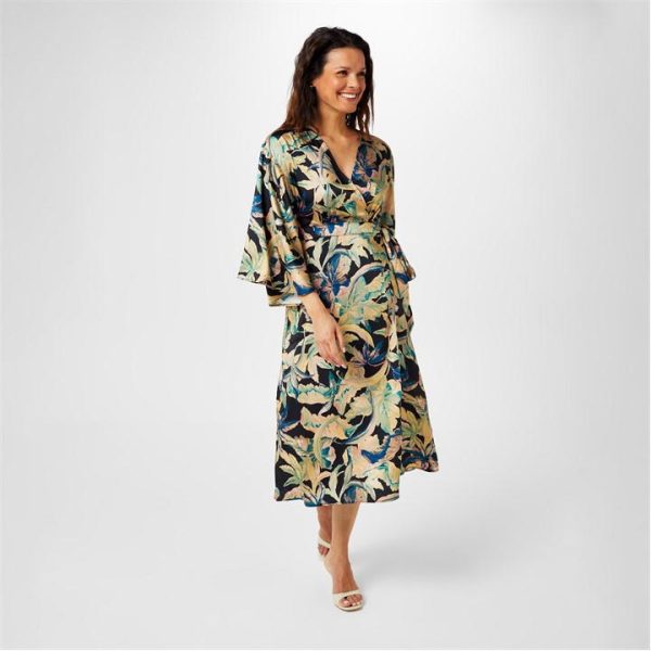 Biba Biba Kimono Sleeve Wrap Dress - Multi