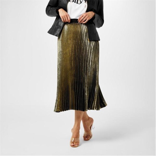 Biba Biba Pleated Skirt - Gold