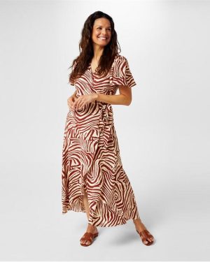 Biba Biba Short Sleeve Wrap Dress - Multi