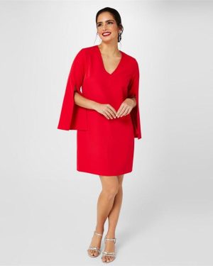 Biba Biba Split Sleeve Dress - Red