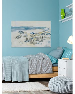 Bikini Sunbathing - Wrapped Canvas Painting Print