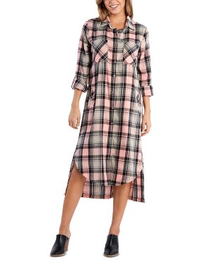 Billy T Always Fun Plaid Shirt Dress
