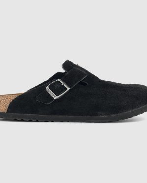 Birkenstock Boston Clogs Suede Black, 7