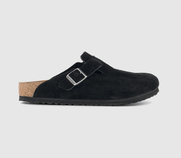 Birkenstock Boston Clogs Suede Black, 7