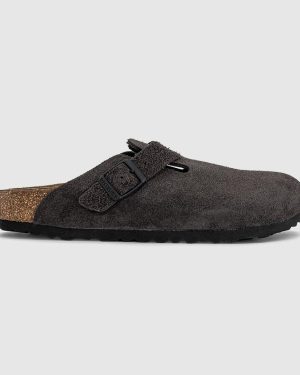 Birkenstock Womens Boston Clogs Velvet Grey, 3