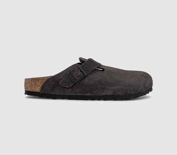 Birkenstock Womens Boston Clogs Velvet Grey, 3