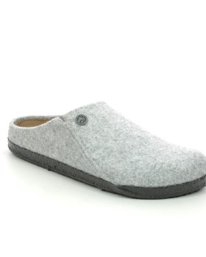 Birkenstock Zermatt Ladies Light Grey Womens slipper mules 101493400 in a Plain Felt in Size 42