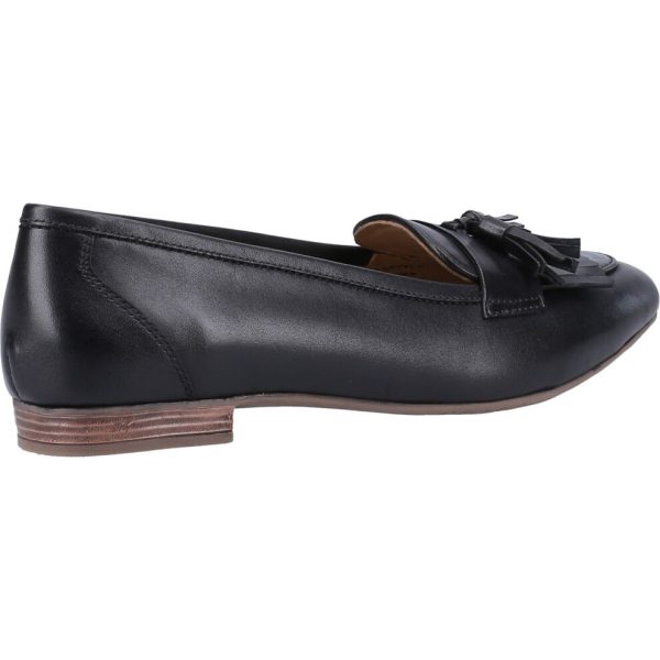 (Black, 4 (Adults')) Hush Puppies Marissa Tassel Leather Women's Black Loafers