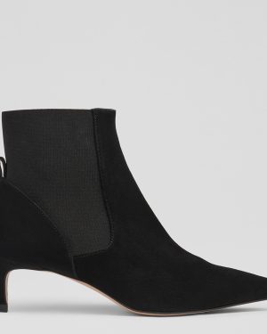Black Adya Kitten Heel Elastic Gusset Boot