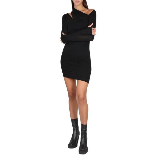 Black Asymmetric Mini Dress