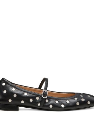 Black Claris Studded Ballet Flats