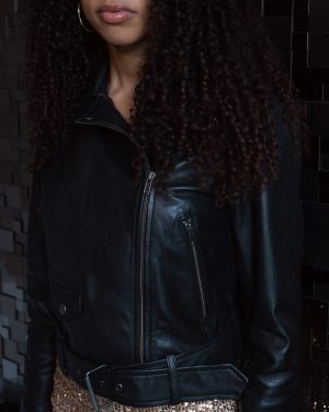 Black Classic Oversized Leather Jacket