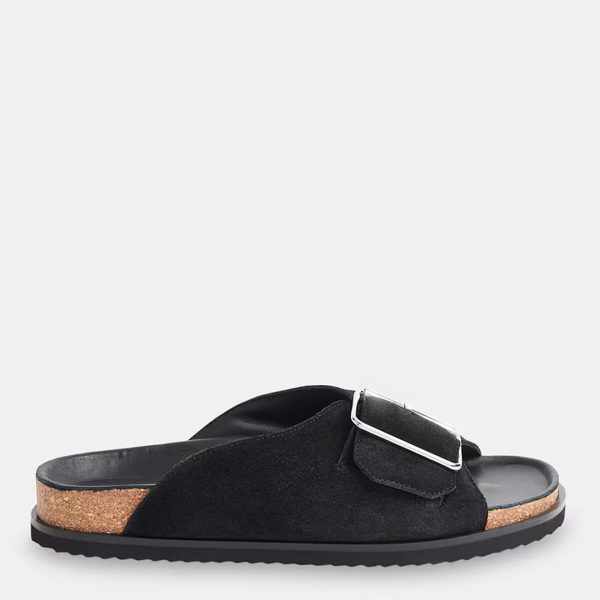 Black Ellery Buckle Sliders