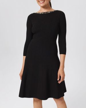 Black Emily Knitted Sequin Dress