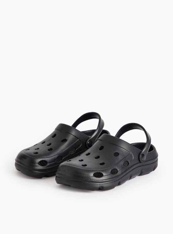 Black Eva Ankle Strap Clogs