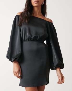 Black Fern Bardot Mini Dress