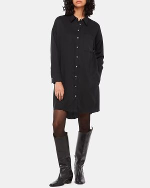 Black Helena Relaxed Shirt Dress