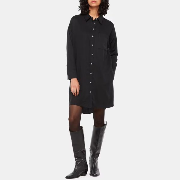 Black Helena Relaxed Shirt Dress