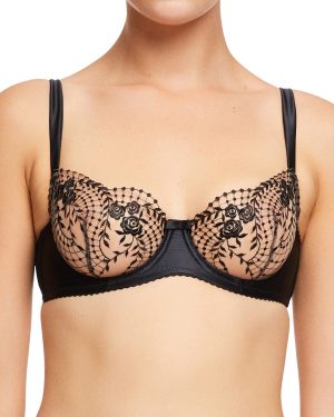 Black Julie Roses Underwire Bra