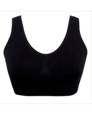 (Black, L(36D-38C)) Women Seamless Fitness Yoga Bra Stretch Top Vest
