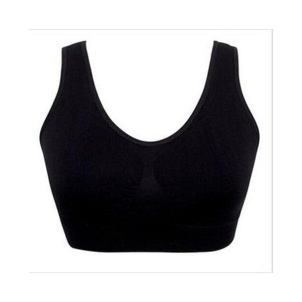 (Black, L(36D-38C)) Women Seamless Fitness Yoga Bra Stretch Top Vest