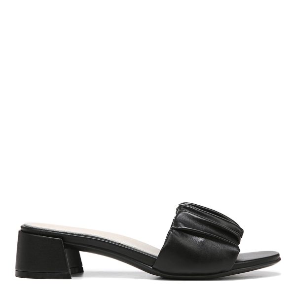 Black Leather Jaylen Heeled Mules