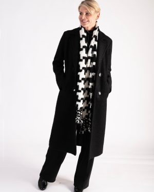 Black Long Wool Mix Coat