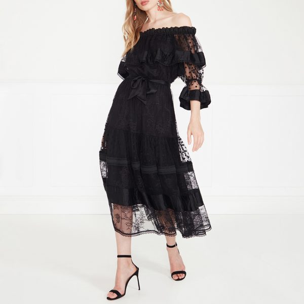 Black Marlow Off Shoulder Dress
