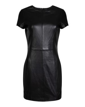 Black Megna Leather Mini Dress
