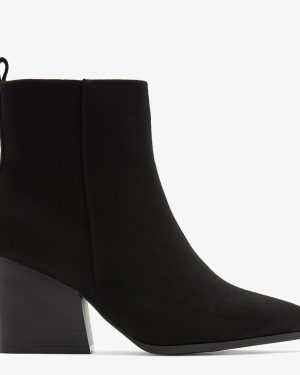 Black Ming Suede Heeled Western Boot