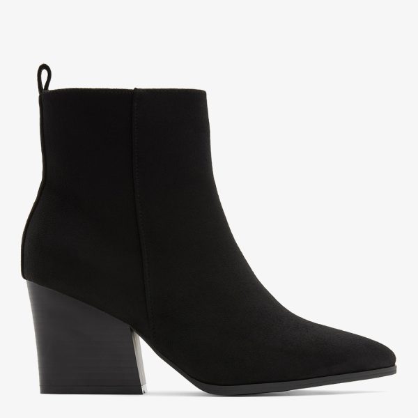Black Ming Suede Heeled Western Boot