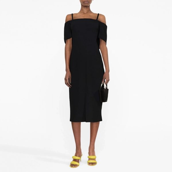 Black Off-Shoulder Bandeau Dress