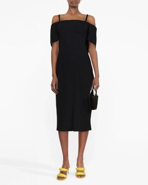 Black Off-Shoulder Bandeau Dress