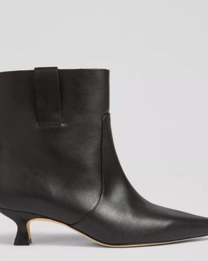 Black Rowan Leather Western Style Ankle Boots