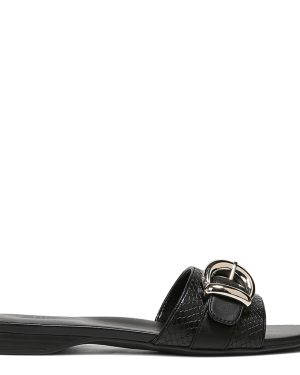 Black Santiago Flat Sandals