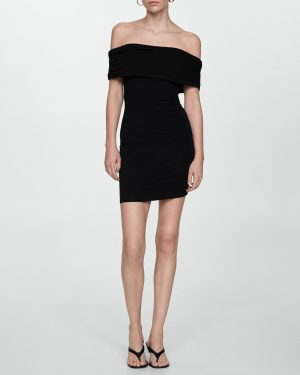 Black Short Off-The-Shoulder Dress