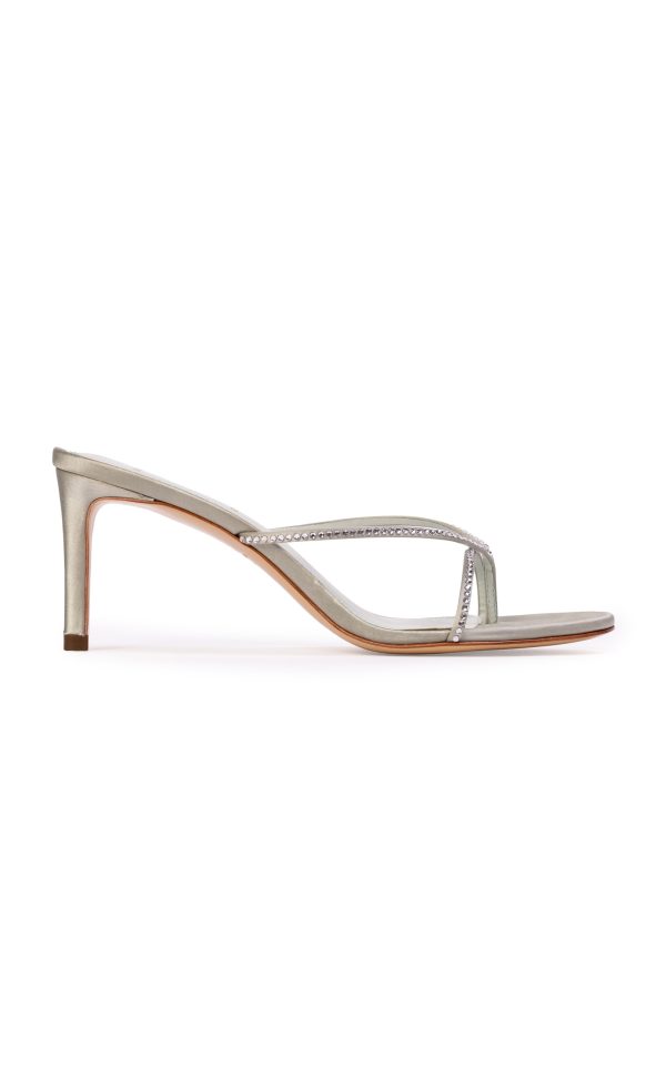 Black Suede Studio - Jade Satin Mules - Green - IT 35 - Moda Operandi